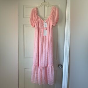 NEW S Mallory-Swiss Dot Maxi Dress